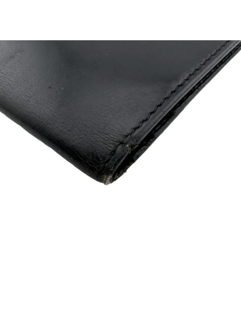 Hermes Bearn Soufflet I Leather Bifold Wallet Black Silver